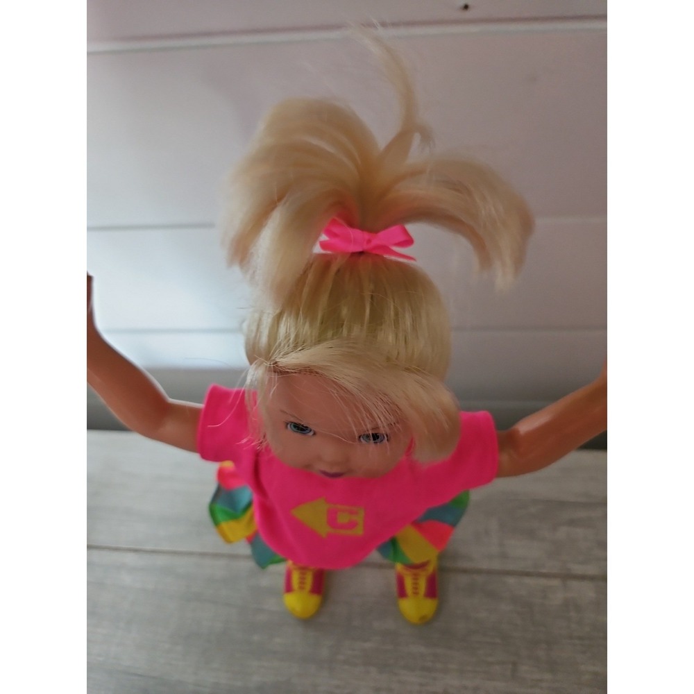 Mattel 90s Cheerleader Doll Blonde Hair Pink Shirt Colorful Skirt 14 Inch Toy - Picture 10 of 12